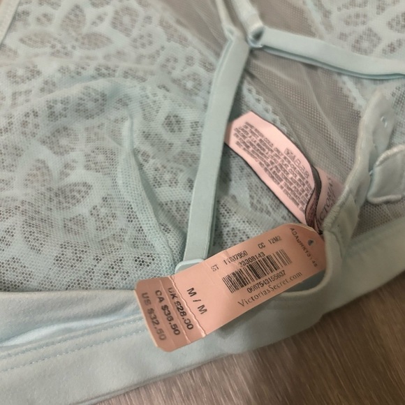 Victoria Secret Dream Angels Baby Blue High Neck Lace Bralette Bra NWT Medium - Picture 7 of 7